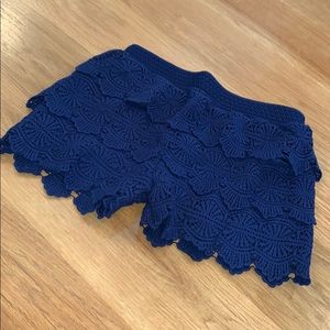 LAPIS GIRL Scalloped Eyelet Stretch Shorts 10-12